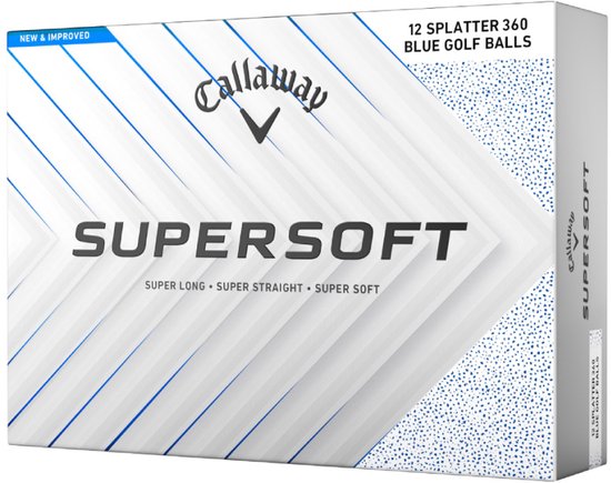 Callaway SuperSoft Splatter 360 Blue 2025 Golfballen - Wit Blauw