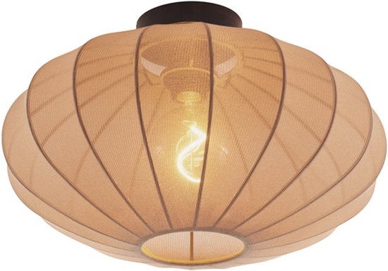 B.K.Licht I Plafondlamp I stoffen plafoniere I slaapkamer plafondlampen I lampen zwart I stof plafonniere I IP20 I 30cm I excl. E27