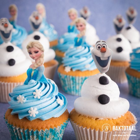YUVKIN 60 stuks taartdecoraties, Frozen toppers, cupcake, ijskoningin