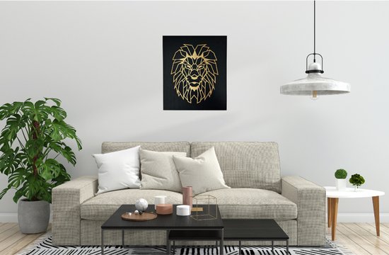Décoration murale lion - Tête de lion - décoration murale - bois avec feutre acoustique - animal - animaux