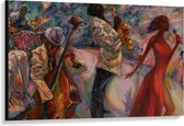 Canvas  - Schilderij met Dansende Mensen - 120x80cm Foto op Canvas Schilderij (Wanddecoratie op Canvas)