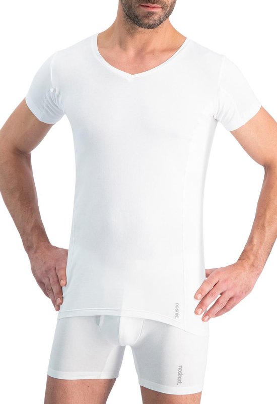 Noshirt Dry - Heren Ondershirt - Reguliere V-Hals - Anti Zweet - Supima Katoen - Wit - Maat XXL