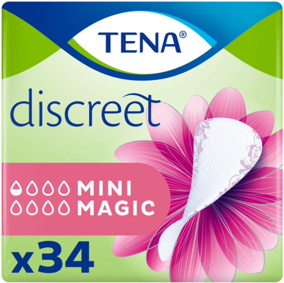 Goedkoopste TENA Discreet Mini Magic Inlegkruisjes 6 x 34ST - Voordeelverpakking