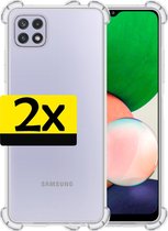 Samsung A22 4G Hoesje Shock - Samsung Galaxy A22 4G Case - Samsung A22 4G Hoes - Transparant - 2 Stuks