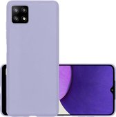 Hoes Geschikt voor Samsung A22 5G Hoesje Cover Siliconen Back Case Hoes - Lila
