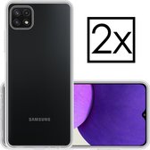 Samsung Galaxy A22 Hoesje (5G) Back Cover Siliconen Case Hoes - Transparant - 2 Stuks