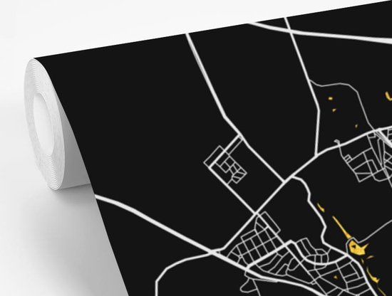 Papier peint - Papier peint photo Plan d'étage - Arnhem - Or - Zwart - Largeur 220 cm x Hauteur 220 cm