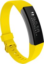 By Qubix Geschikt voor Fitbit Alta HR siliconen bandje met gesp - Maat: Large - Geel Smartwatchbandje bandje Armband Polsband Strap Band Watchband