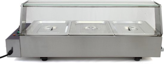 KuKoo 3 Chafing Dish Au Bain Marie Warmhoud Schalen van Merkloos — afbeelding 5