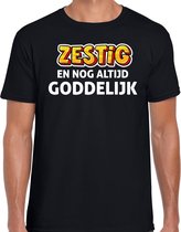 Verjaardag t-shirt 60 jaar - zestig en goddelijk - zwart - heren - zestig jaar cadeau shirt 2XL