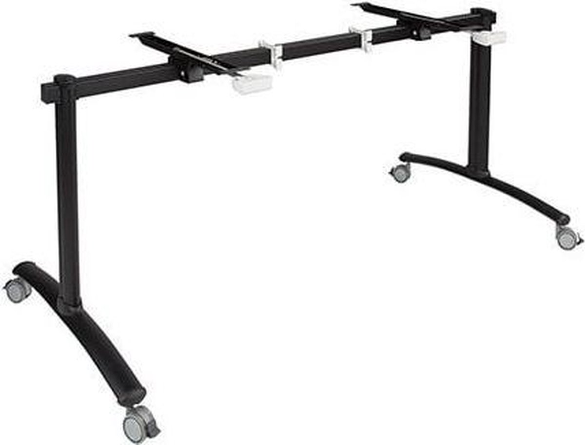 ABC Kantoormeubelen Verrijdbare klaptafel Perudo breed 180CM diep 80CM bladkleur Kersen framekleur Zwart (RAL9005) Zwart (RAL9005)/Kersen