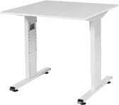 Schaffenburg Verstelbaar Bureau - 80x80 grijs - wit frame