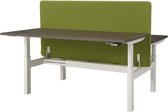 Duo bench slinger verstelbaar zit/zit bureau Teez breed 140CM diep 80CM bladkleur Licht Eiken framekleur Wit (RAL9010)