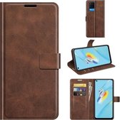 Voor OPPO A54 4G Retro Kalf Patroon Gesp Horizontale Flip Lederen Case met Houder & Kaartsleuven & Portemonnee (Donkerbruin)