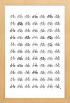 JUNIQE - Poster in houten lijst Bike Variations -30x45 /Wit & Zwart