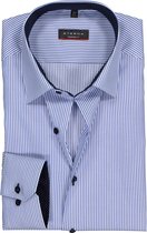 ETERNA modern fit overhemd - twill heren overhemd - blauw met wit gestreept (blauw contrast) - Strijkvrij - Boordmaat: 43