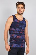 Gabbiano T-shirt Singlet Met Horiozontale Floral Streep 15257 Navy Mannen Maat - L