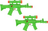 2x Waterpistool/waterpistolen groen 29 cm