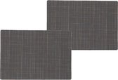 6x stuks stevige luxe Tafel placemats Liso grijs 30 x 43 cm - Met anti slip laag en Teflon coating toplaag
