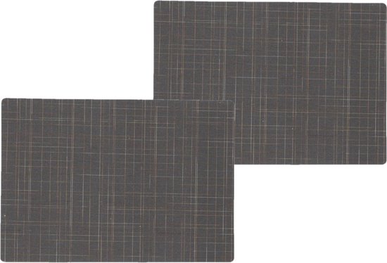 6x stuks stevige luxe Tafel placemats Liso grijs 30 x 43 cm - Met anti slip laag en Teflon coating toplaag
