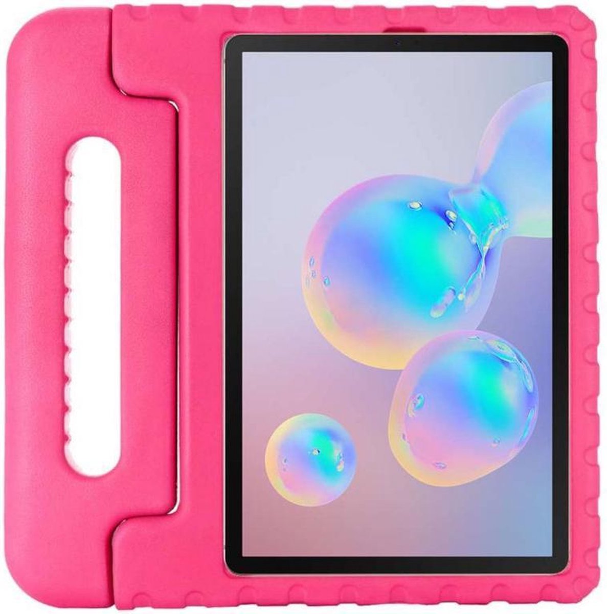 Tablet hoes geschikt voor Samsung Galaxy Tab S6 Lite (2020/2022) - Kinderhoes met handvat - Schokbestendige Kids cover - Magenta
