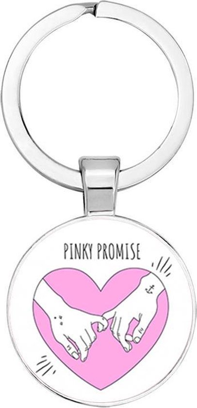 Akyol - Pinky promise Sleutelhanger - Vriendschap - Vriendin - Leuk kado voor je vriendin om te geven - 2,5 x 2,5 CM