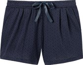 SCHIESSER dames Mix+Relax lounge broek - korte pijpen - dun - donkerblauw mini dessin -  Maat: M
