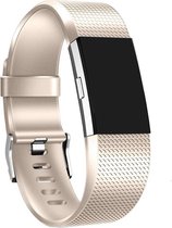 Geschikt voor fitbit Charge 2 sportbandje - Maat: Large - Champagne Goud - By Qubix Smartwatchbandje Armband Polsband Strap Band Watchband