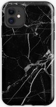 Backcover Marmerlook Hoesje iPhone 12 Mini Zwart - Gratis Screen Protector - Telefoonhoesje - Smartphonehoesje - Zonder Screen Protector