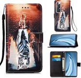 Voor Geschikt voor Xiaomi Mi 10S Gekleurd tekeningpatroon Plain Weave Horizontale flip lederen tas met houder & kaartsleuf & portemonnee & lanyard (katten en tijgers)