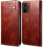 Voor Xiaomi Redmi K40 / K40 Pro Simple Wax Crazy Horse Texture Horizontale Flip Leather Case met Kaartsleuven & Portemonnee (Bruin)