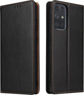 Voor Samsung Galaxy A72 5G Fierre Shann PU Lederen Textuur Horizontale Flip Lederen Case met Houder & Kaartsleuven & Portemonnee (Zwart)