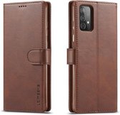 Voor Samsung Galaxy A82 LC.IMEEKE Kalfsstructuur Horizontale Flip Leren Case, met Houder & Kaartsleuven & Portemonnee (Koffie)