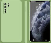 Voor Huawei nova 7 SE effen kleur imitatie vloeibare siliconen rechte rand valbestendige volledige dekking beschermhoes (matcha groen)