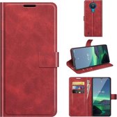 Voor Nokia 1.4 Retro Kalfspatroon Gesp Horizontale Flip Leren Case met Houder & Kaartsleuven & Portemonnee (Rood)