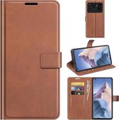 Voor Xiaomi Mi 11 Ultra Retro Kalfspatroon Gesp Horizontale Flip Leren Case met Houder & Kaartsleuven & Portemonnee (Lichtbruin)