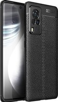 Voor vivo X60 Pro (internationale versie) Litchi Texture TPU schokbestendig hoesje (zwart)