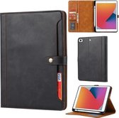 Kalfsstructuur Dubbele vouwsluiting Horizontale flip lederen tas met fotolijst & houder & kaartsleuven & portemonnee voor iPad mini 5 / mini 4 / mini 3 (zwart)