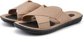 Heren Zomerpantoffels Sandalen met zachte zolen Binnen en buiten Strand Casual antislip pantoffels, maat: 44 (kaki)