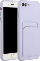 Card Slot Design Shockproof TPU beschermhoes voor iPhone 8 & 7 (paars)