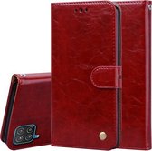 Voor Samsung Galaxy A12 zakelijke stijl olie wax textuur horizontale flip lederen tas met houder & kaartsleuven & portemonnee (rood)