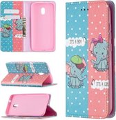 Voor Nokia C1 Plus Gekleurde Tekening Patroon Onzichtbare Magnetische Horizontale Flip PU Lederen Case met Houder & Kaartsleuven & Portemonnee (Olifant)