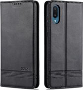 Voor Samsung Galaxy M02 (EU-versie) AZNS Magnetische Kalf Textuur Horizontale Flip Leren Case met Kaartsleuven & Houder & Portemonnee (Zwart)