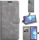 Voor Motorola Moto G50 Retro Kalfspatroon Gesp Horizontale Flip Leren Case met Houder & Kaartsleuven & Portemonnee (Grijs)