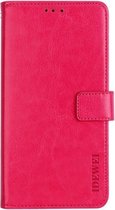 Voor Nokia C1 Plus idewei Crazy Horse Texture Horizontale Flip Leather Case met houder & kaartsleuven & portemonnee (Rose Red)