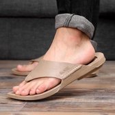 2 STKS Zomer Outdoor Strand Sandalen Heren Slijtvaste PVC Slippers, Maat: 41 (Flip Flops Khaki)