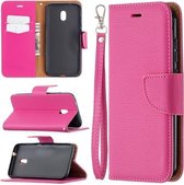 Voor Nokia C1 Plus Litchi Textuur Pure Kleur Horizontale Flip Leren Case met Houder & Kaartsleuven & Portemonnee & Lanyard (Rose Rood)