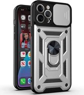 Sliding Camera Cover Design TPU + PC beschermhoes voor iPhone 12 Pro Max (zilver)