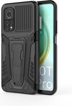 Voor Geschikt voor Xiaomi Mi 10T 5G / 10T Pro 5G War Chariot Series Armor All-inclusive schokbestendige pc + TPU beschermhoes met onzichtbare houder (zwart)