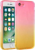 Rechte rand kleurverloop TPU beschermhoes voor iPhone SE 2020/8/7 (oranje roze)